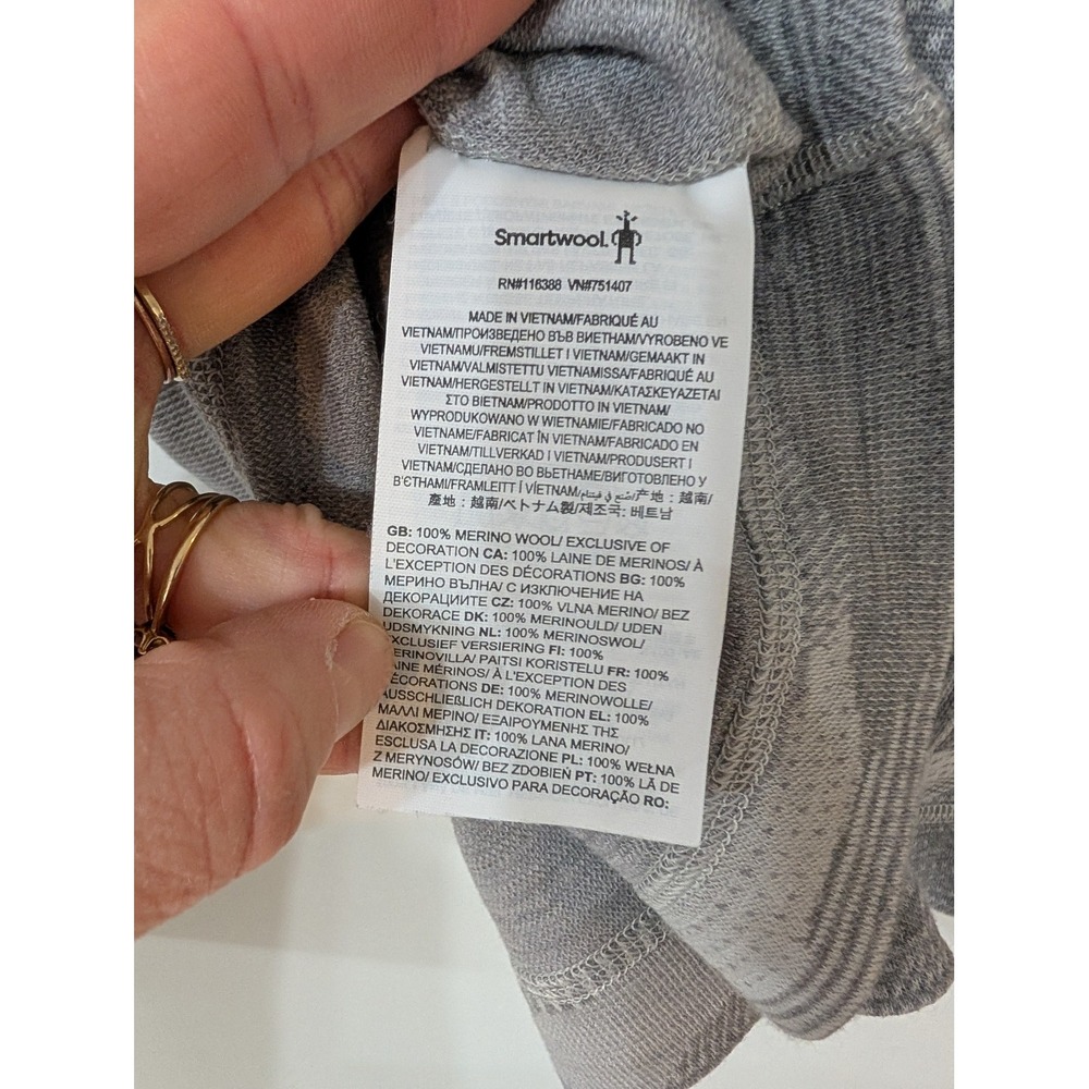 Smartwool Classic Thermal Merino Wool Base Layer Top Grey large gorpcore outdoor - Picture 6 of 7